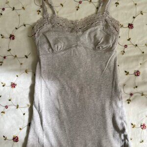 women grey lace trim cami